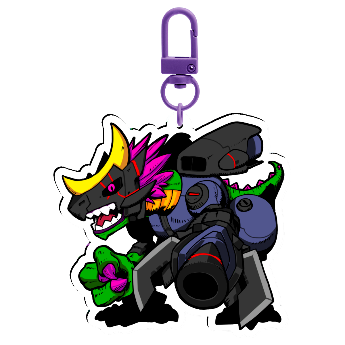 Glowing Dawn Monarchlizardmon Keychain