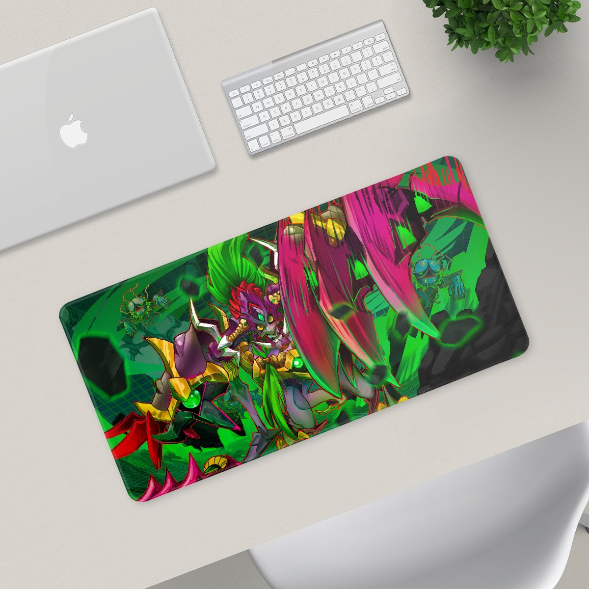 Diaboromon X fan art desk pad by XP3CTRO, extended mousepad featuring original Digimon X-Antibody artwork.