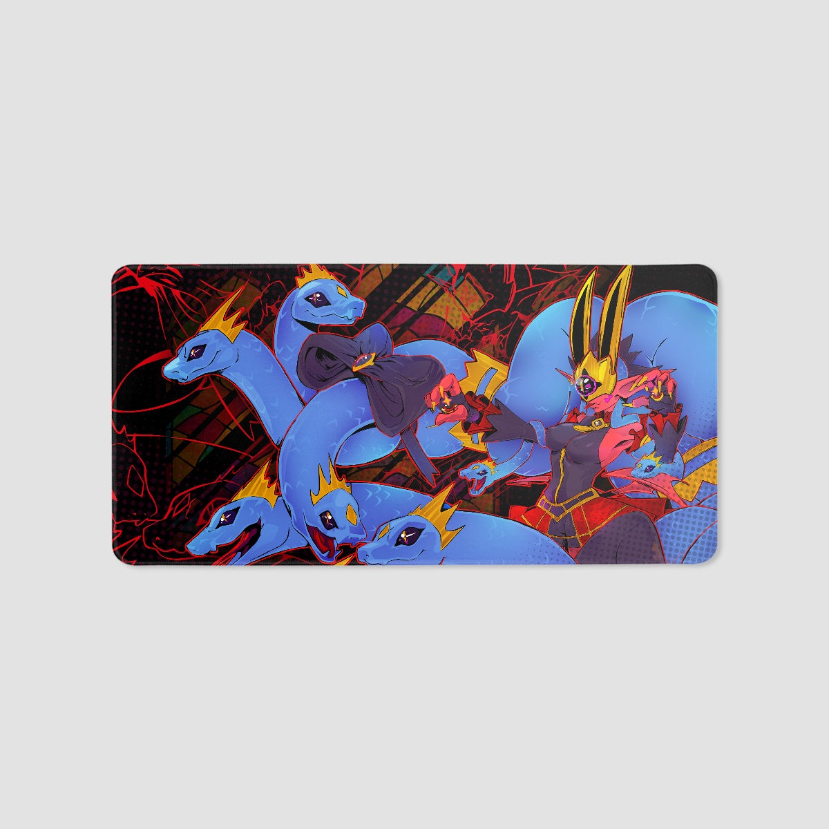 Close-up of the Medusamon print detail on the XP3CTRO extended desk pad.