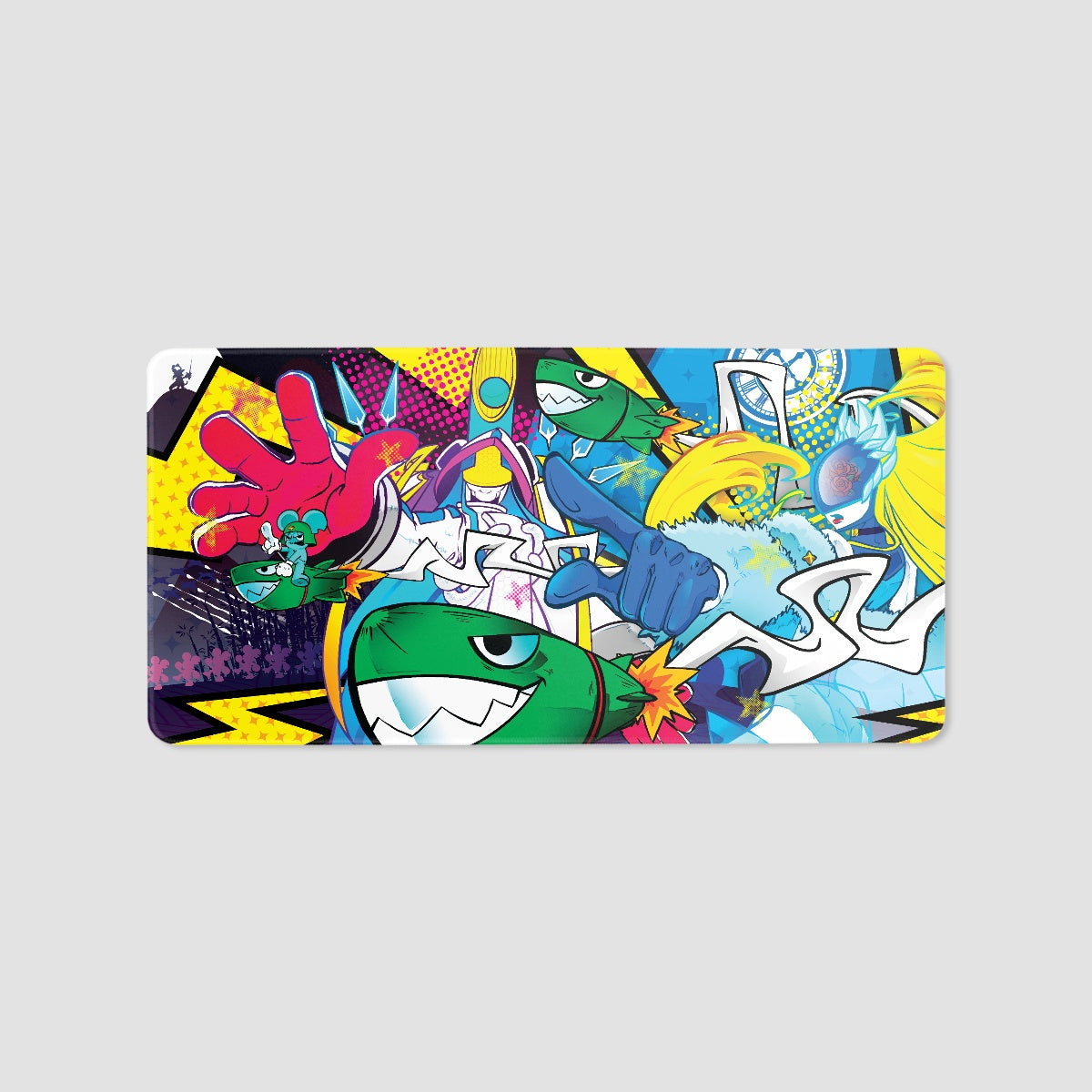 Close-up of the Kaguyamon and Cendrillmon print detail on the XP3CTRO extended desk pad.