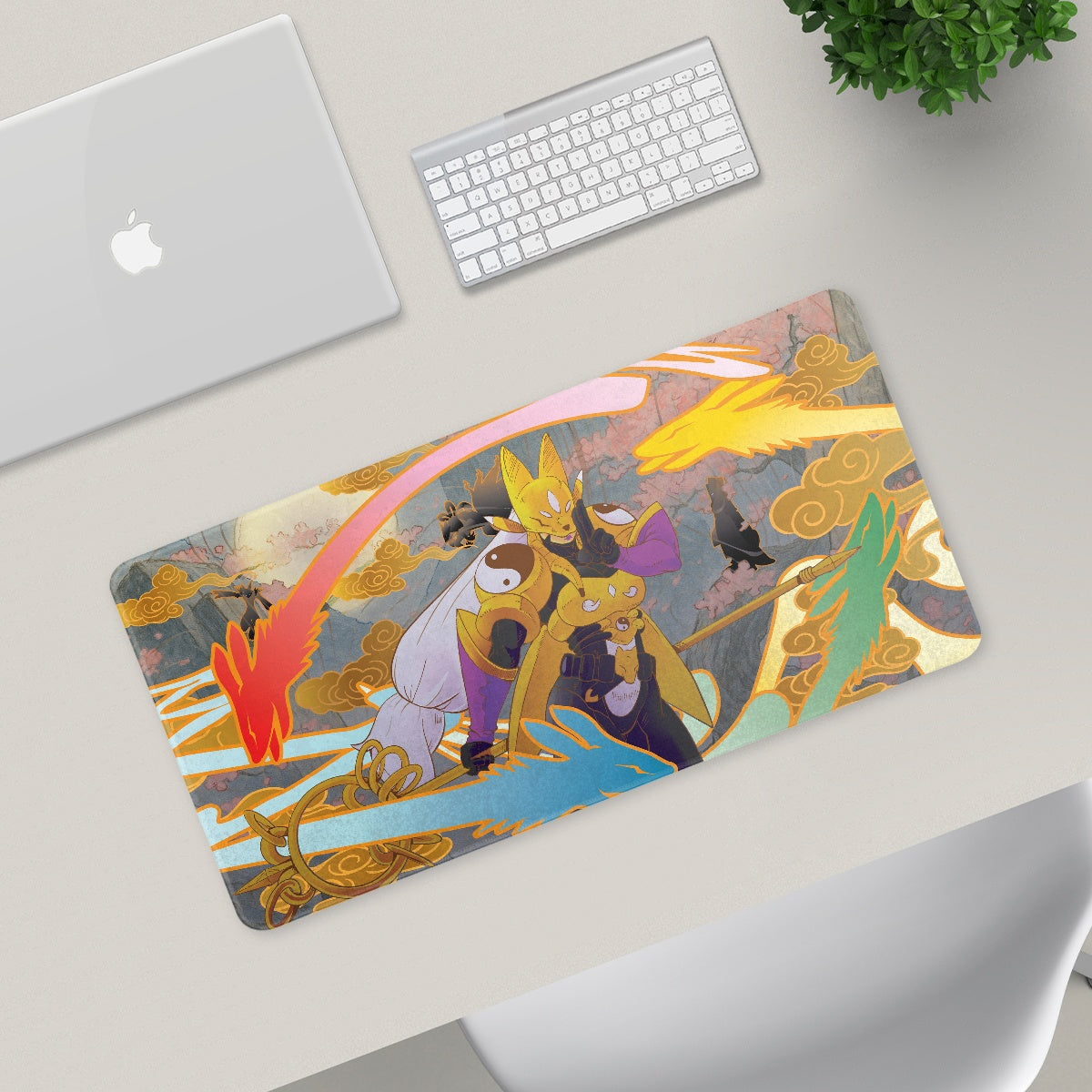 Sakuyamon fan art desk pad by XP3CTRO, extended mousepad featuring original Digimon Tamers artwork.