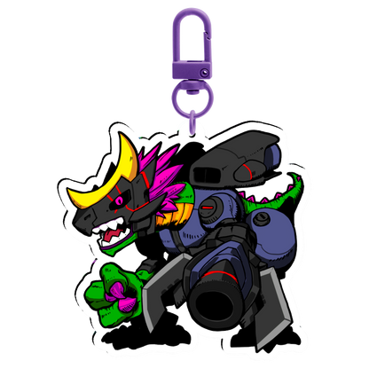 Glowing Dawn Monarchlizardmon Keychain