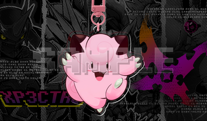 Clefairy acrylic keychain featuring the original Fairy-type Pokemon