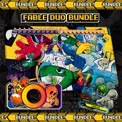 Cendrillmon and Kaguyamon full-art Digimon TCG playmat bundle by XP3CTRO, Fable Duo fan art featuring matching memory marker and keychain.