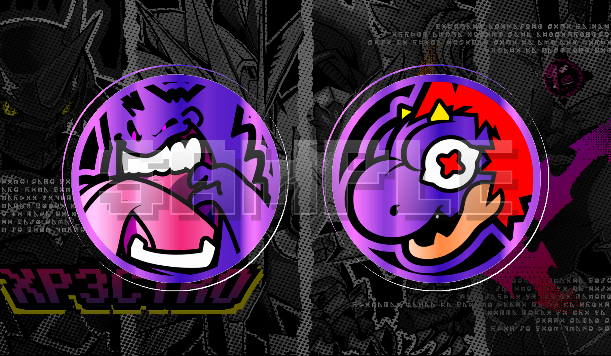 Gengar acrylic TCG coin front and back design featuring the Shadow Pokemon