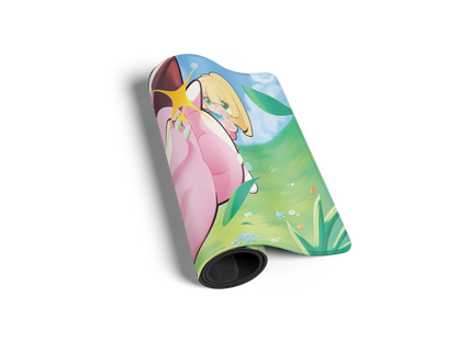 Clefairy original fan art illustration among lilies for Pokemon TCG playmat